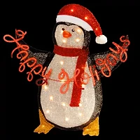 National Tree Co. Fabric Penguin Holding Sign Christmas Figurine