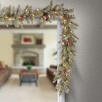 National Tree Co. Snow Splashed Dunhill  Fir Christmas Indoor Outdoor Garland