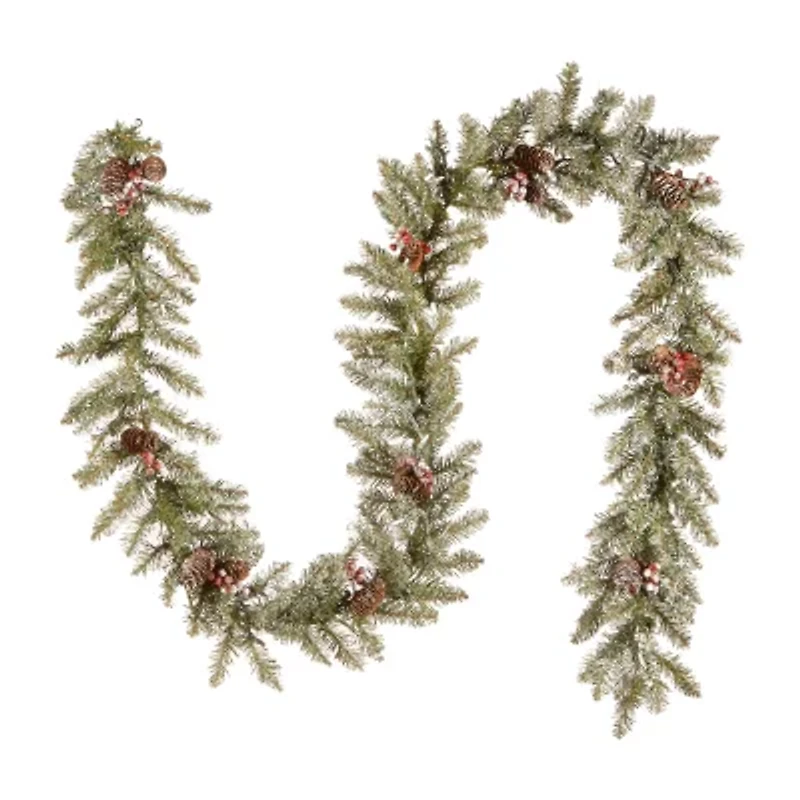 National Tree Co. Snow Splashed Dunhill  Fir Christmas Indoor Outdoor Garland