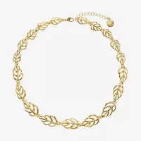 Liz Claiborne Leaf Womens 17 Inch Collar Necklace