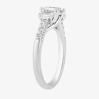 Love Lives Forever (H-I / Si2) Womens 1 1/2 CT. T.W. Lab Grown White Diamond 10K White Gold Side Stone 3-Stone Engagement Ring