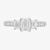 Love Lives Forever (H-I / Si2) Womens 1 1/2 CT. T.W. Lab Grown White Diamond 10K White Gold Side Stone 3-Stone Engagement Ring