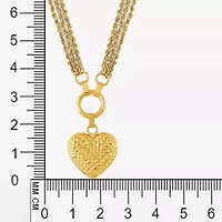 Womens 10K Gold Heart 17 Inch Pendant Necklace
