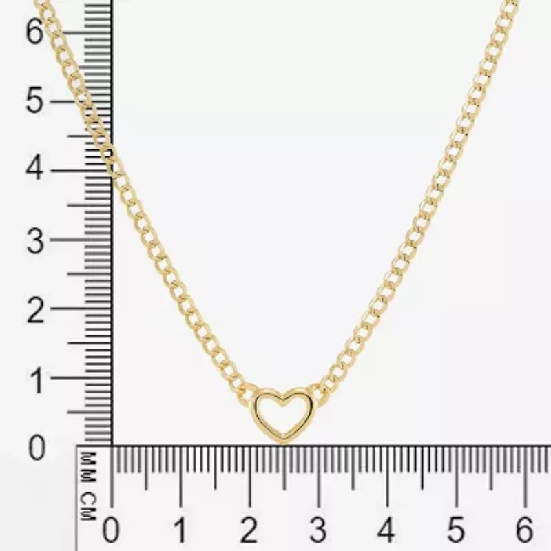 Gold Addiction Womens 14K Gold Heart 18 Inch Pendant Necklace