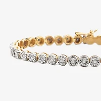 1/2 CT. T.W. Diamond 7 or 8 Inch Tennis Bracelet 14K Gold Over Silver