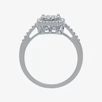 (H-I / I1) Womens 1/4 CT. T.W. Lab Grown White Diamond Sterling Silver Cushion Halo Cocktail Ring