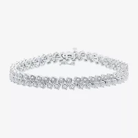 (H-I / I1) Womens 1 CT. T.W. Lab Grown White Diamond Sterling Silver 7.5 Inch Tennis Bracelet