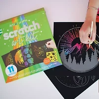 Art 101 Crafts Scratch Art Kit with 3 Sets of Scratch Art