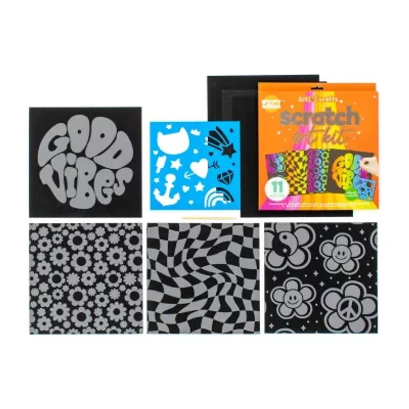 Art 101 Crafts Scratch Art Kit with 3 Sets of Scratch Art