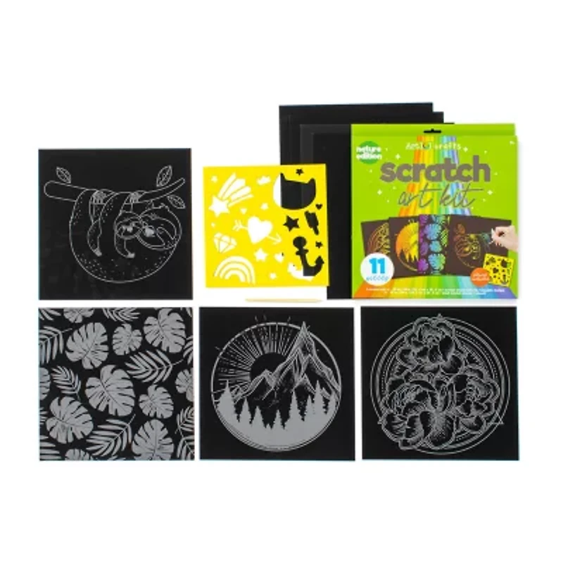 Art 101 Crafts Scratch Art Kit with 3 Sets of Scratch Art
