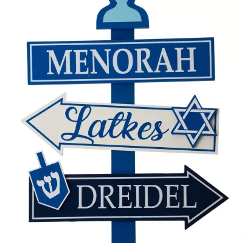 Glitzhome 3.5ft.H Wooden Hanukkah Yard Art