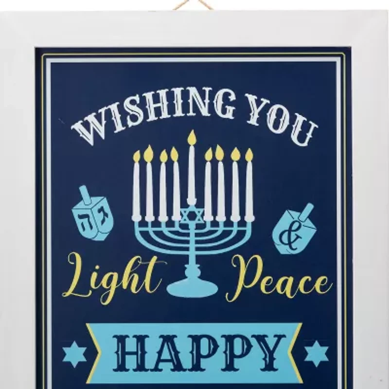 Glitzhome 2ft.H Wooden Hanukkah Porch Sign