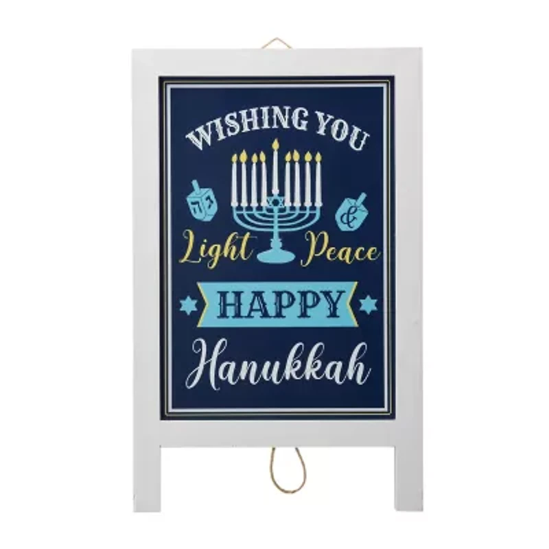 Glitzhome 2ft.H Wooden Hanukkah Porch Sign