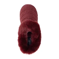 Cuddl Duds Corduroy Puff Womens Memory Foam Clog Slippers