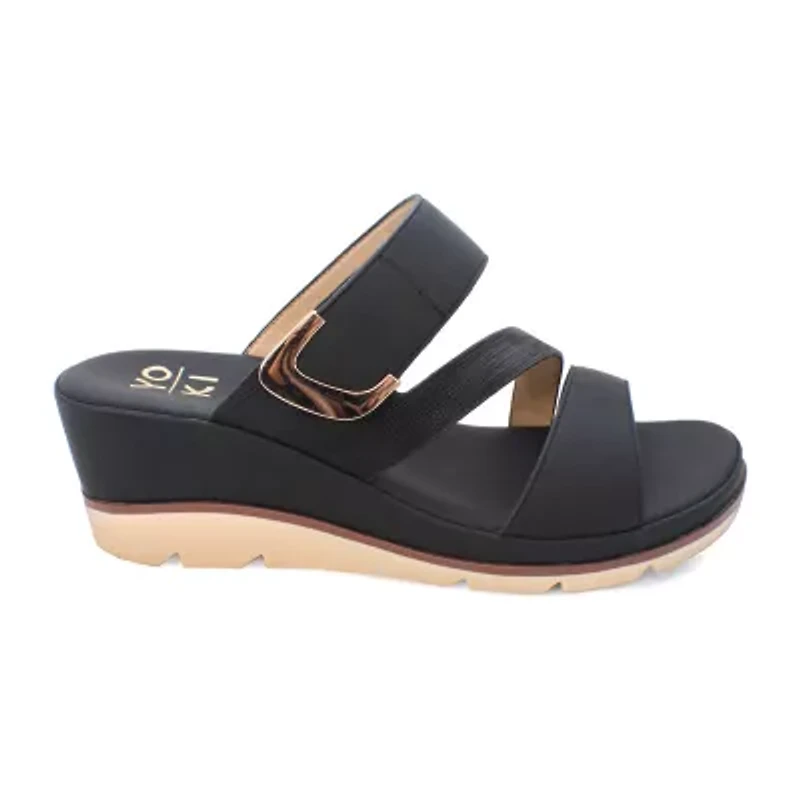 Yoki Womens Sicily Wedge Sandals
