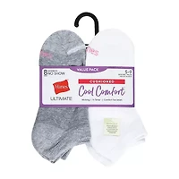Hanes Cool Comfort Cushion Womens Multi-Pack 8 Pair No Show Socks