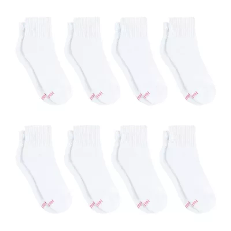 Hanes Cool Comfort Cushion Womens Multi-Pack 8 Pair Quarter Ankle Socks