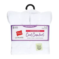 Hanes Cool Comfort Cushion Womens 8 Pair Crew Socks