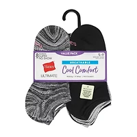Hanes Cool Comfort Super No Show Womens Breathable Multi-Pack 8 Pair Liner Socks