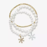 Mixit Gold Tone Womens 3-pc. Glass Bracelet Set