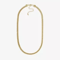 Bold Elements Gold Tone Womens Stainless Steel 18 Inch Cable Chain Necklace