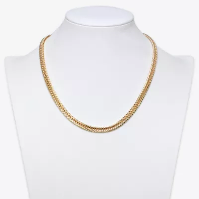 Bold Elements Gold Tone Womens Stainless Steel 18 Inch Cable Chain Necklace