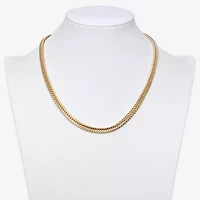 Bold Elements Gold Tone Womens Stainless Steel 18 Inch Cable Chain Necklace