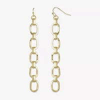 Bold Elements Chain Link Linear Womens Stainless Steel Drop Earrings