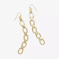 Bold Elements Chain Link Linear Womens Stainless Steel Drop Earrings