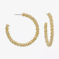Bold Elements Textured Open Womens 49.8mm Hoop Earrings
