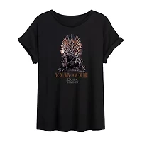 Game Of Thrones You Live Or Die Tee Womens Crew Neck Short Sleeve Oversized Juniors Graphic T-Shirt
