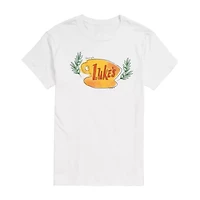 Gilmore Girls Luke'S Tee Womens Juniors Crew Neck Short Sleeve Regular Fit Graphic T-Shirt