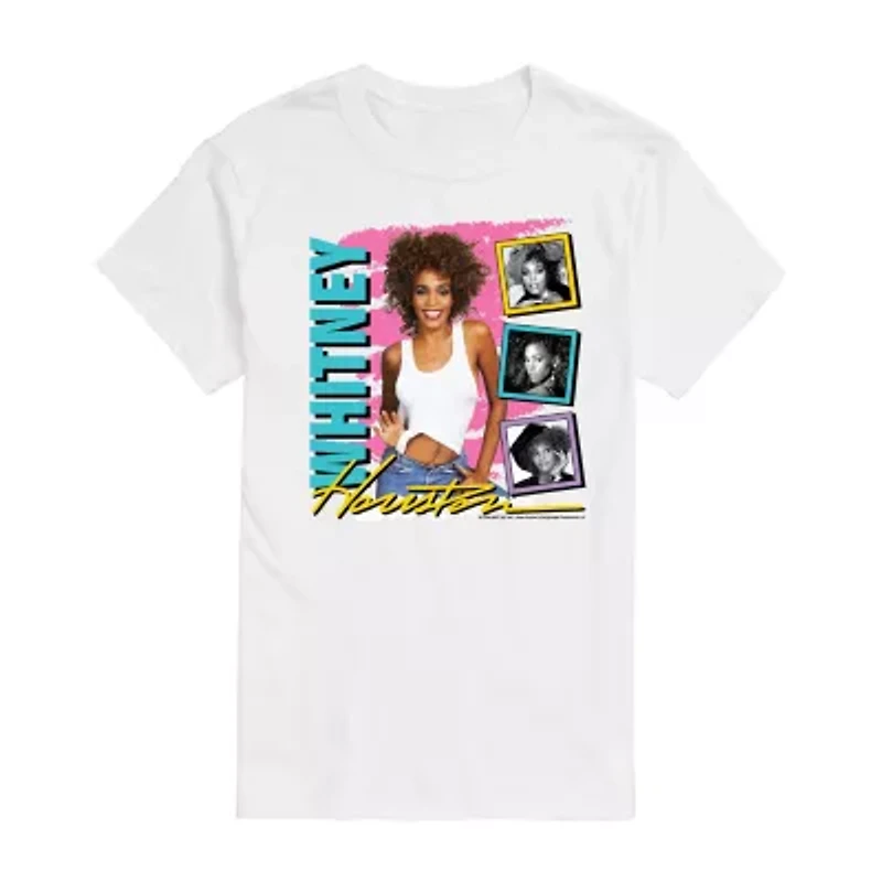 Whitney Houston Tee Womens Crew Neck Short Sleeve Regular Fit Juniors Graphic T-Shirt