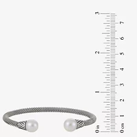 9-9.5Mm Cultured Freshwater Pearl Sterling Silver Cuff Bracelet