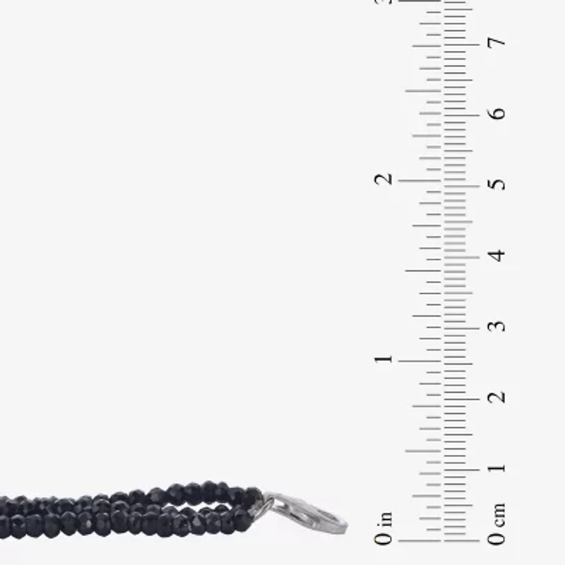 Genuine Tahitian Pearl and Black Spinel Bead Sterling Silver Necklace