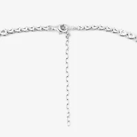 Womens Lab Created White Sapphire Sterling Silver 16 Inch Pendant Necklace