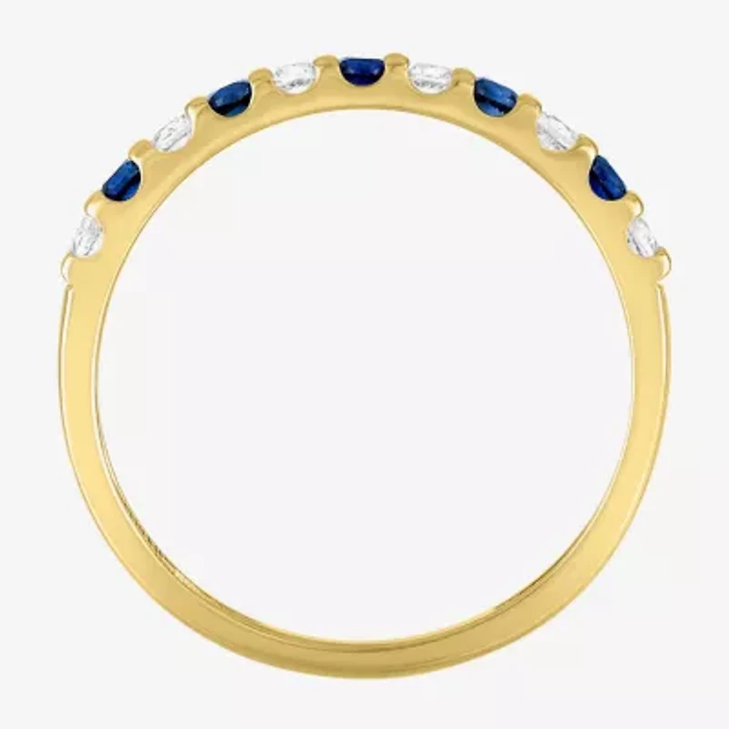 Womens Lab Created Gemstone 10K Gold Band