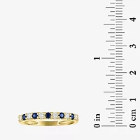 Womens Lab Created Gemstone 10K Gold Band