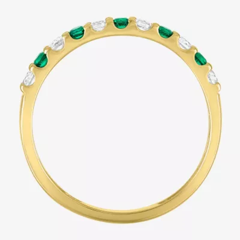 Womens Lab Created Gemstone 10K Gold Band