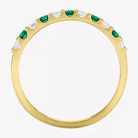 Womens Lab Created Gemstone 10K Gold Band