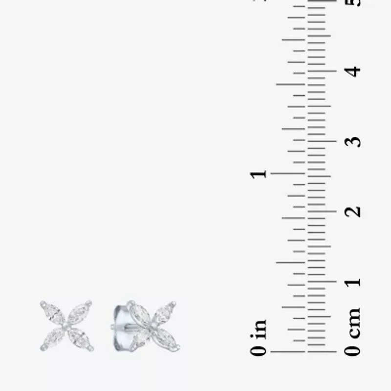 Diamond Addiction (G-H / Si2-I1) 1/3 CT. T.W. Lab Grown White Diamond 10K White Gold Flower Stud Earrings