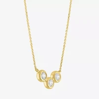 Diamond Addiction (G-H / I1-I2) Womens 1/3 CT. T.W. Lab Grown White Diamond 10K Gold Round 18 Inch Pendant Necklace