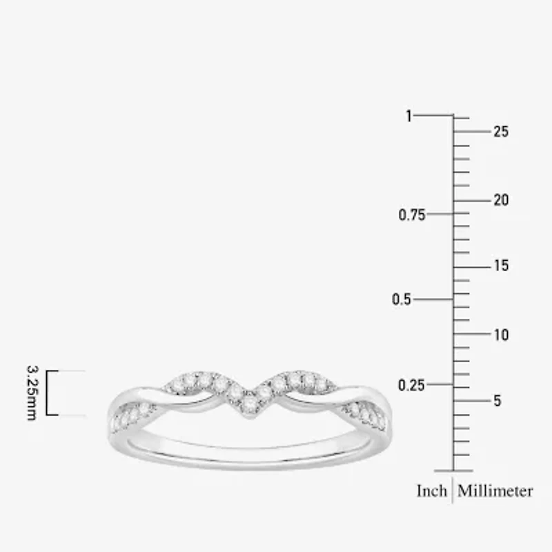 1/10 CT.T.W. Natural Diamond 10K or 14K White Gold Wedding Band