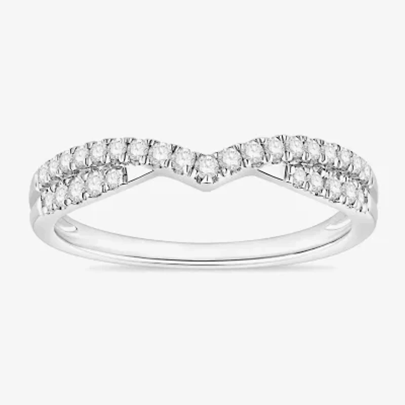 Womens 1/ CT. T.W. Natural White Diamond 10K Gold Wedding Band