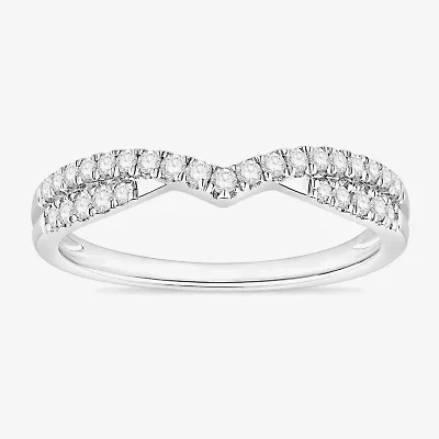 Womens 1/ CT. T.W. Natural White Diamond 10K Gold Wedding Band
