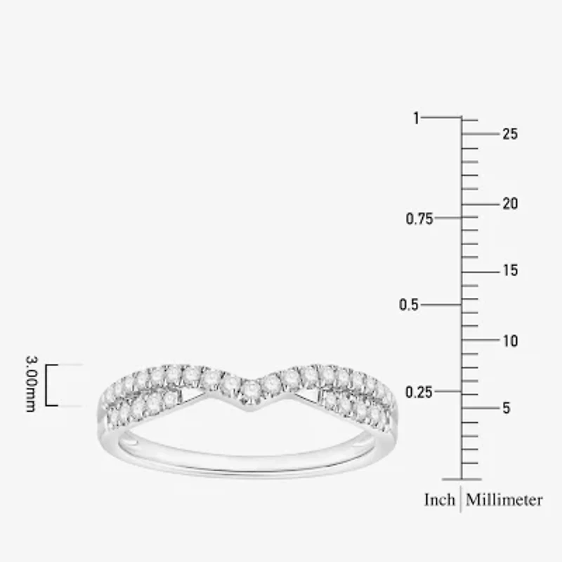 Womens 1/ CT. T.W. Natural White Diamond 10K Gold Wedding Band