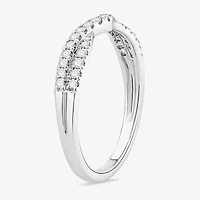 Womens 1/ CT. T.W. Natural White Diamond 10K Gold Wedding Band