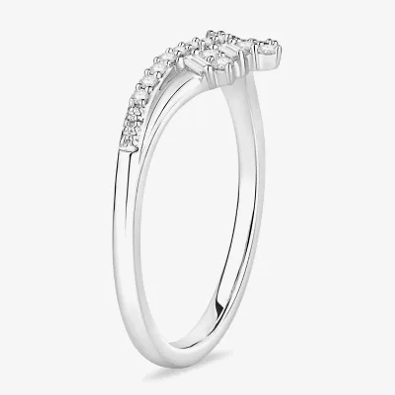 Womens 1/5 CT. Natural White Diamond 10K Gold Wedding Band