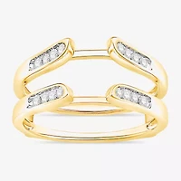 Womens 1/4 CT. T.W. Natural White Diamond 10K Gold Wedding Ring Guard