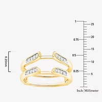 Womens 1/4 CT. T.W. Natural White Diamond 10K Gold Wedding Ring Guard